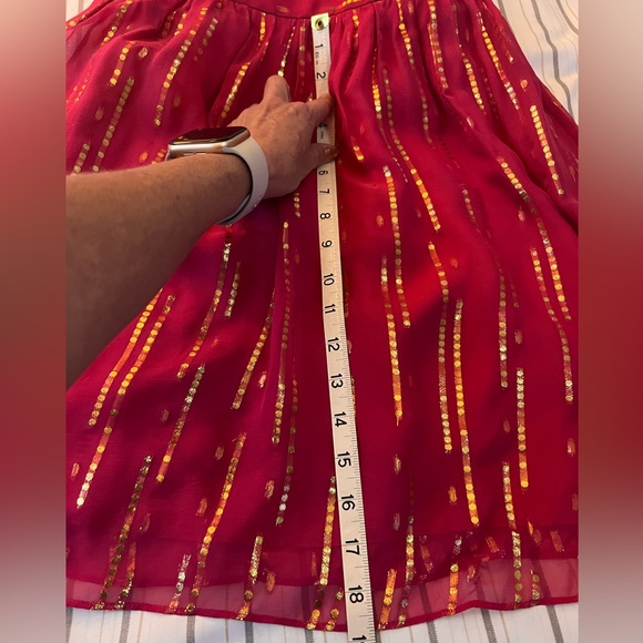 NWT Milly size 4 backless pink and gold, silk halter mini dress - Picture 5 of 11